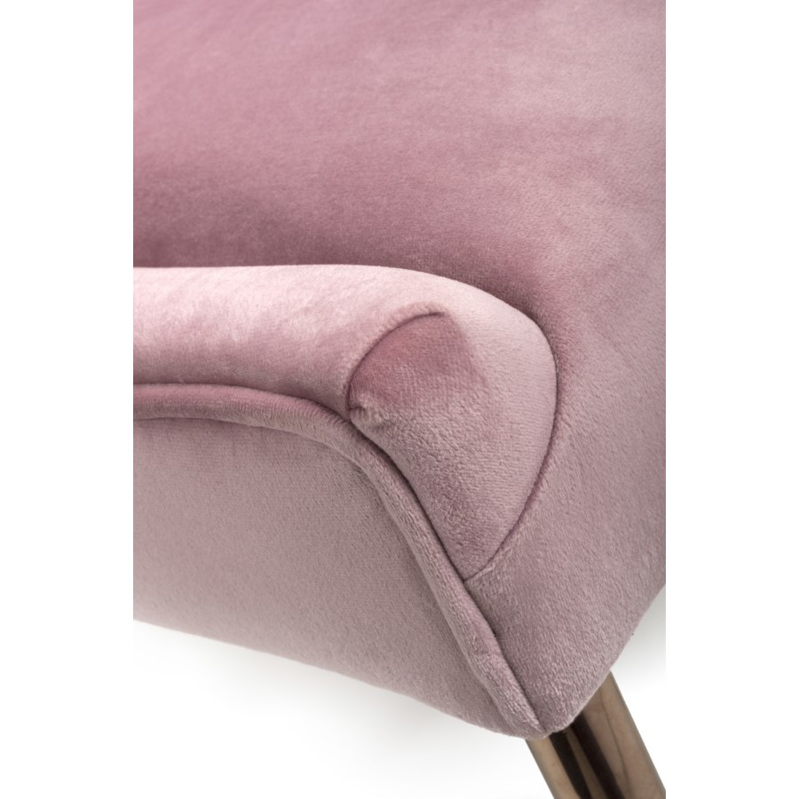 Shankar Earl Dining Chair in Blush Pink Brushed Velvet