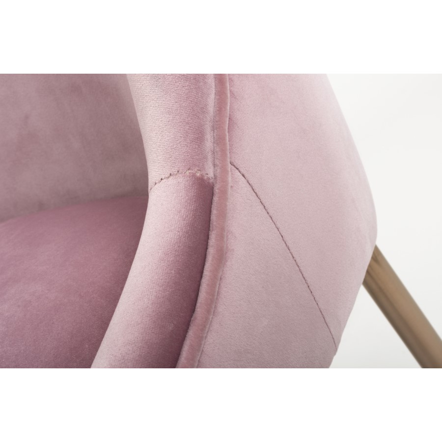 Shankar Earl Dining Chair in Blush Pink Brushed Velvet