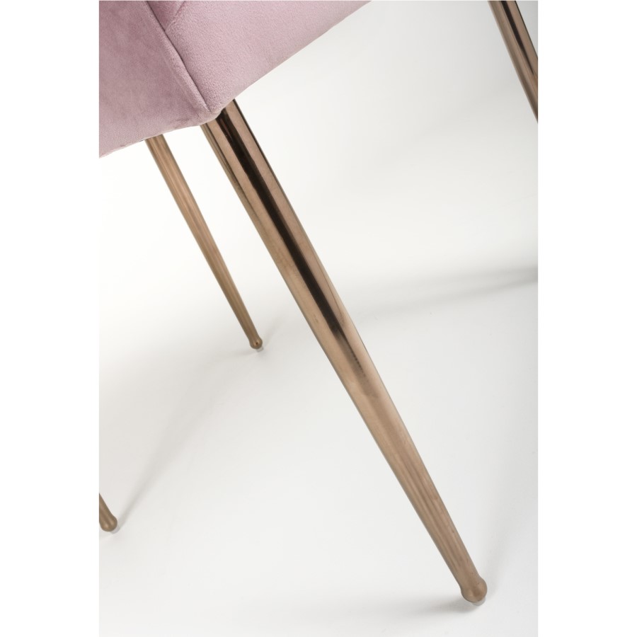 Shankar Earl Dining Chair in Blush Pink Brushed Velvet