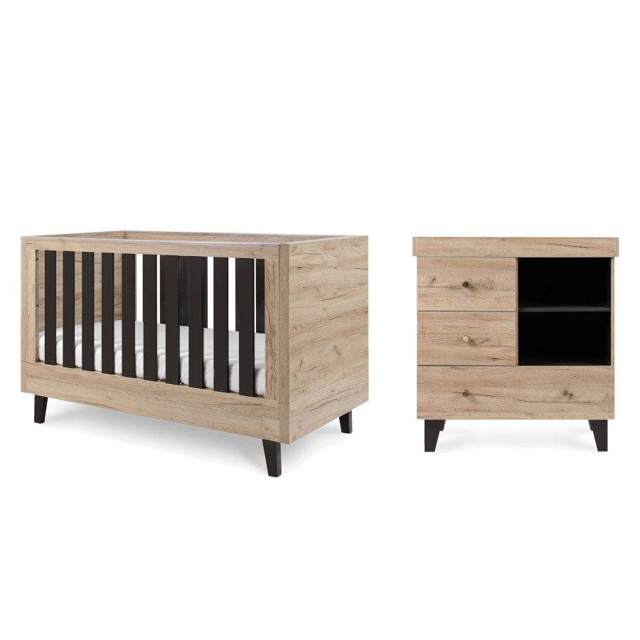 Tutti Bambini Como 2 Piece Room Set - Distressed Oak / Slate Grey