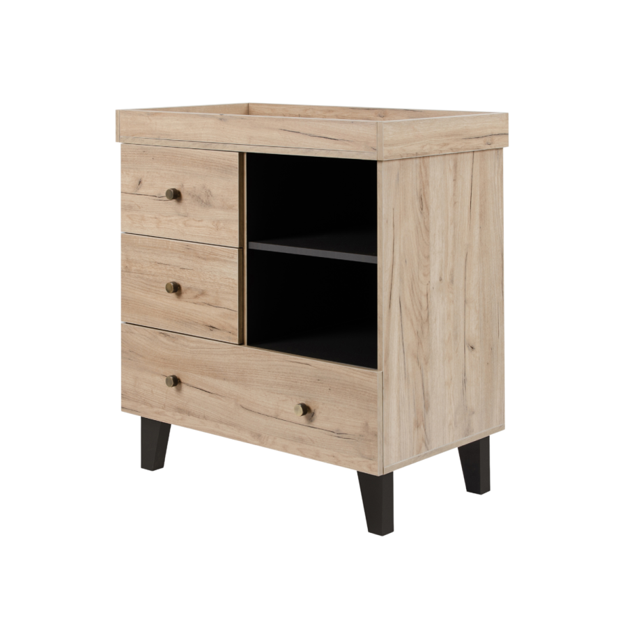 Tutti Bambini Como 3 Piece Room Set - Distressed Oak / Slate Grey