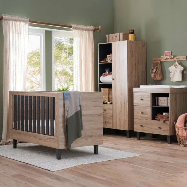 Tutti Bambini Como 3 Piece Room Set - Distressed Oak / Slate Grey