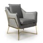 London Brushed Velvet Grey Armchair