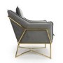 London Brushed Velvet Grey Armchair