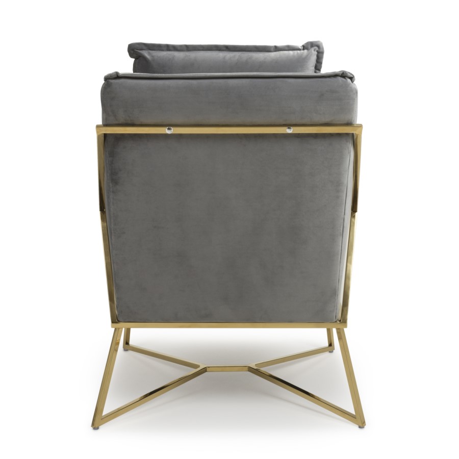 London Brushed Velvet Grey Armchair