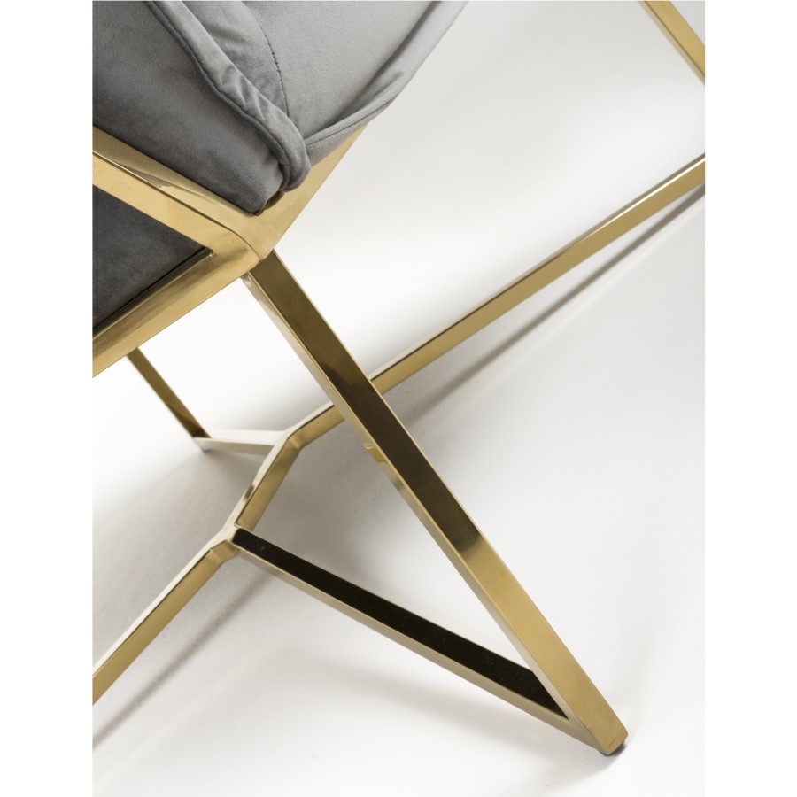 London Brushed Velvet Grey Armchair