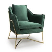 London Brushed Velvet Green Armchair
