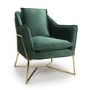 London Brushed Velvet Green Armchair