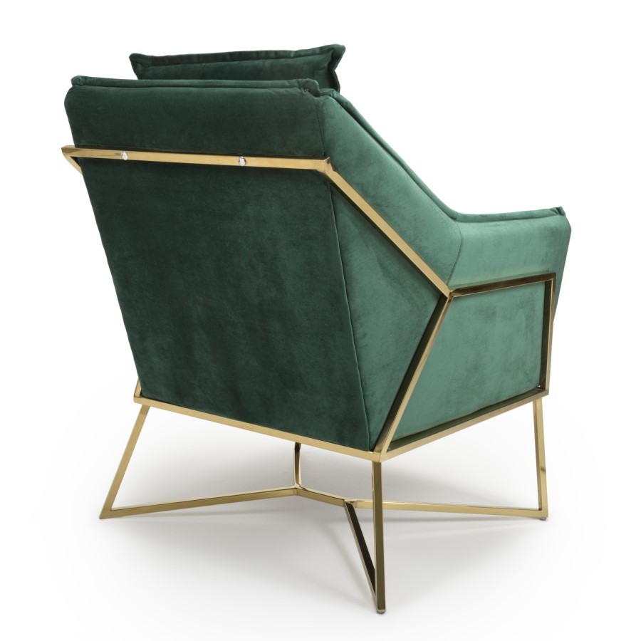 London Brushed Velvet Green Armchair