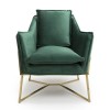 London Brushed Velvet Green Armchair
