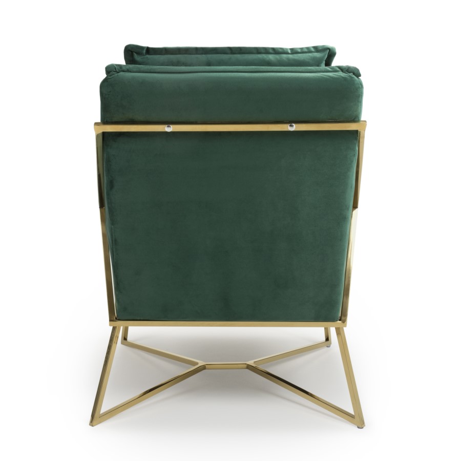 London Brushed Velvet Green Armchair