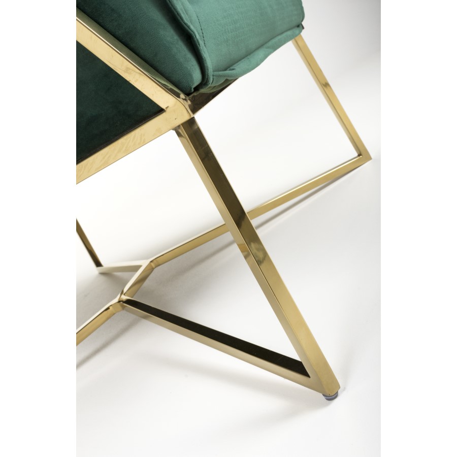 London Brushed Velvet Green Armchair