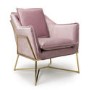 London Brushed Velvet Pink Blush Armchair - Shankar