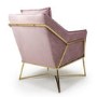 London Brushed Velvet Pink Blush Armchair - Shankar
