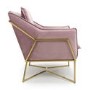 London Brushed Velvet Pink Blush Armchair - Shankar