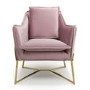 London Brushed Velvet Pink Blush Armchair - Shankar