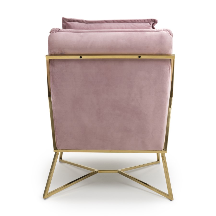 London Brushed Velvet Pink Blush Armchair - Shankar