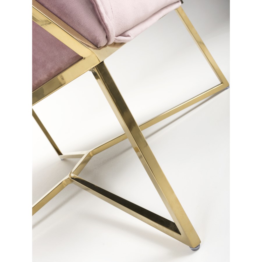 London Brushed Velvet Pink Blush Armchair - Shankar