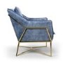 Midnight Blue London Armchair with Gold Frame