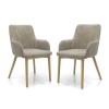 Shankar Sidcup Pair of Oatmeal Tweed Dining Chairs