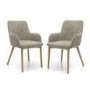 GRADE A1 - Shankar Sidcup Pair of Oatmeal Tweed Dining Chairs