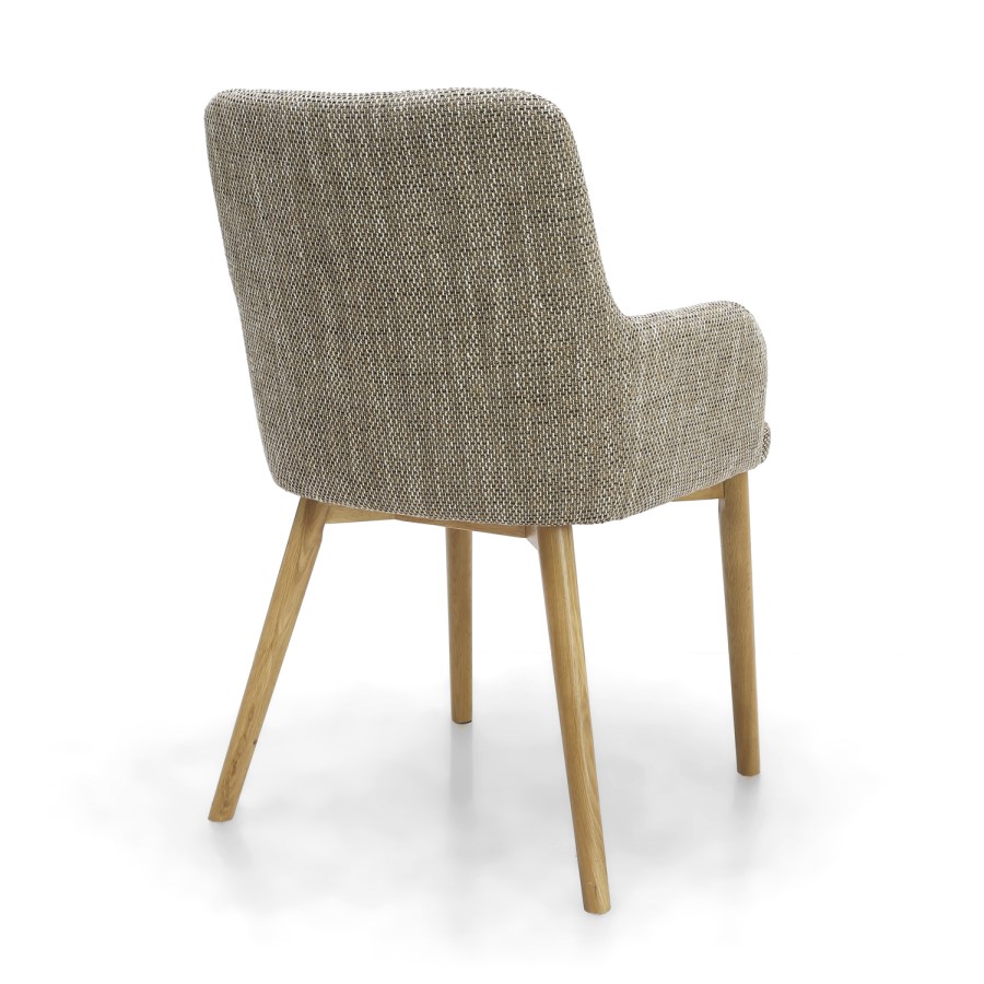 Shankar Sidcup Pair of Oatmeal Tweed Dining Chairs