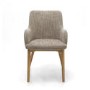 GRADE A1 - Shankar Sidcup Pair of Oatmeal Tweed Dining Chairs
