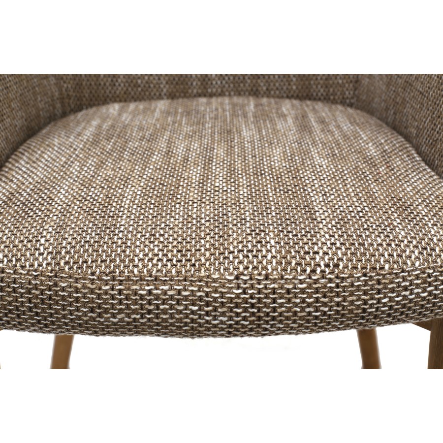 GRADE A1 - Shankar Sidcup Pair of Oatmeal Tweed Dining Chairs