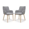 GRADE A1 - Shankar Sidcup Pair of Grey Tweed Dining Chairs