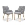 Shankar Sidcup Pair of Grey Tweed Dining Chairs