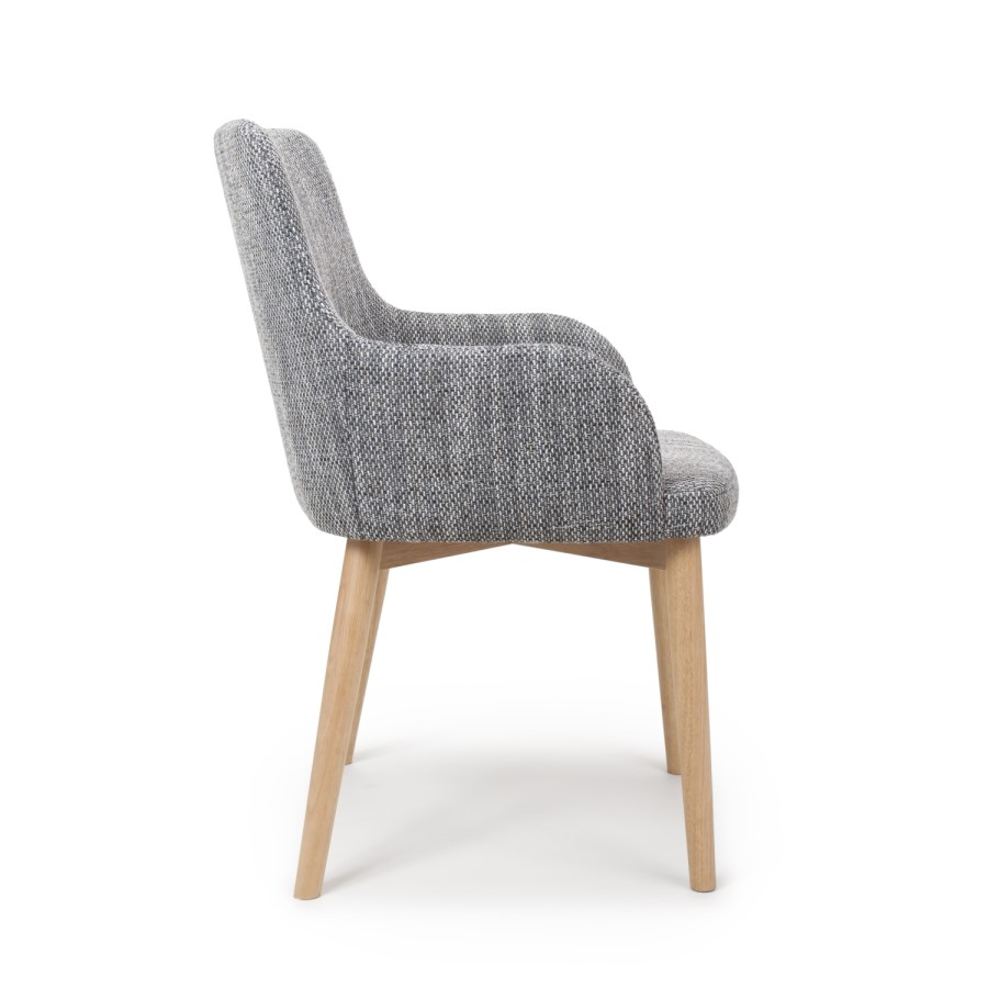 Shankar Sidcup Pair of Grey Tweed Dining Chairs