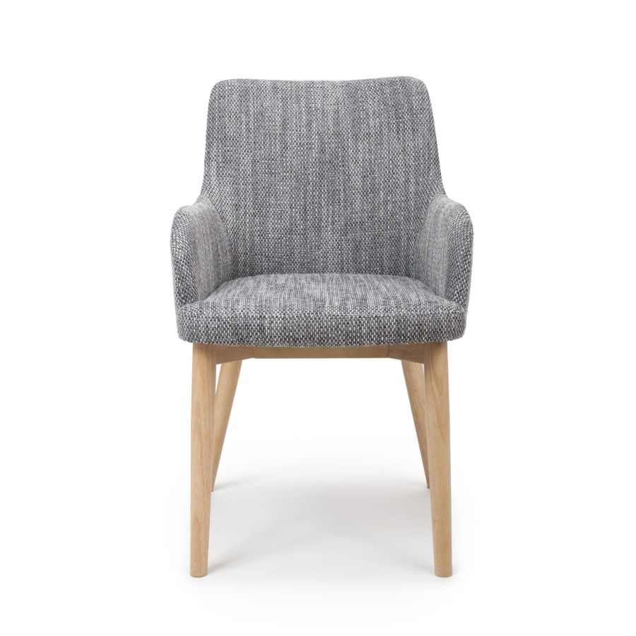 Shankar Sidcup Pair of Grey Tweed Dining Chairs
