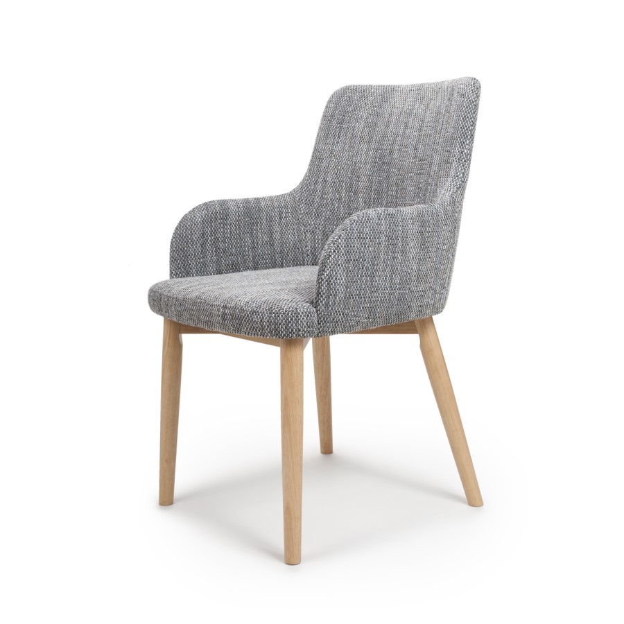 Shankar Sidcup Pair of Grey Tweed Dining Chairs