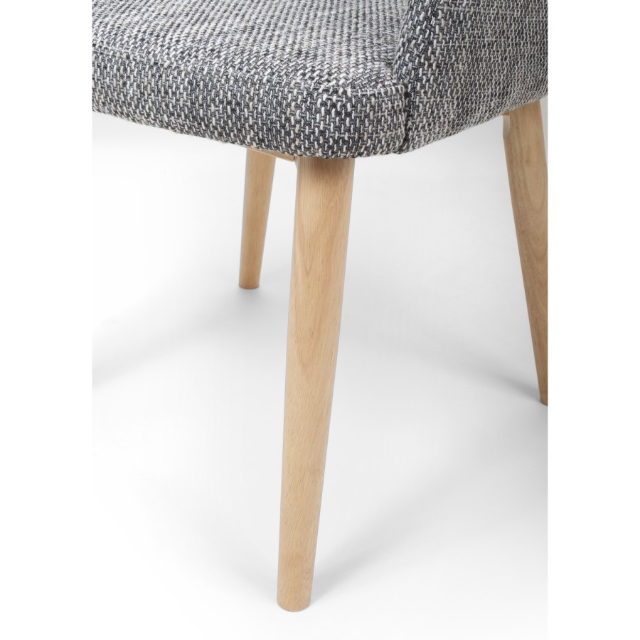 Shankar Sidcup Pair of Grey Tweed Dining Chairs