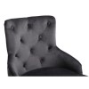 Grey Velvet Luxury Tufted Office Chair with Stud Detail