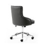 GRADE A1 - Grey Leather Office Chair with Stud Detail