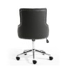 Grey Tufted Leather Effect Luxury Office Chair with Stud Detail