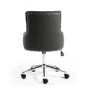 GRADE A1 - Grey Leather Office Chair with Stud Detail