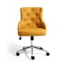 Yellow Tufted Leather Effect Luxury Office Chair with Stud Detail