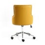 Yellow Tufted Leather Effect Luxury Office Chair with Stud Detail