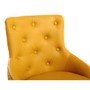 Yellow Tufted Leather Effect Luxury Office Chair with Stud Detail