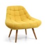 Shell Yellow Armchair with Fabric Quilted Finish