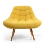 Shell Yellow Armchair with Fabric Quilted Finish