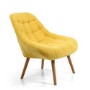 Shell Yellow Armchair with Fabric Quilted Finish