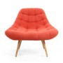 Shell Orange Armchair with Fabric Quilted Finish