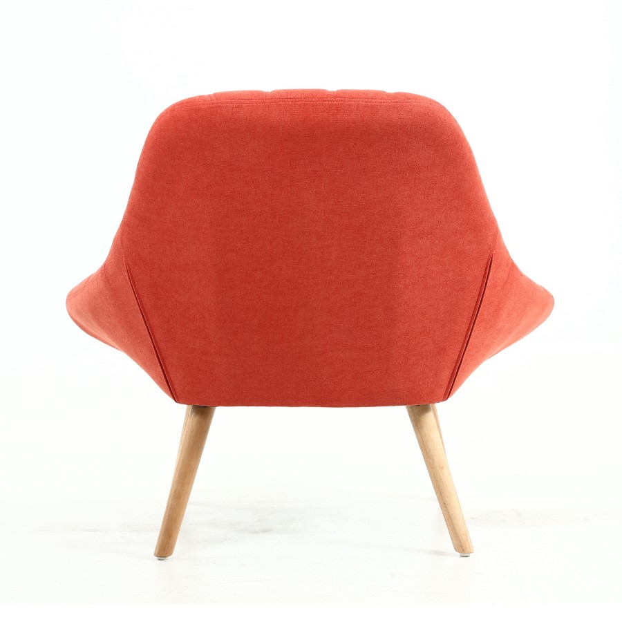 Shell Orange Armchair with Fabric Quilted Finish