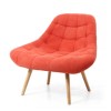 Shell Orange Armchair with Fabric Quilted Finish
