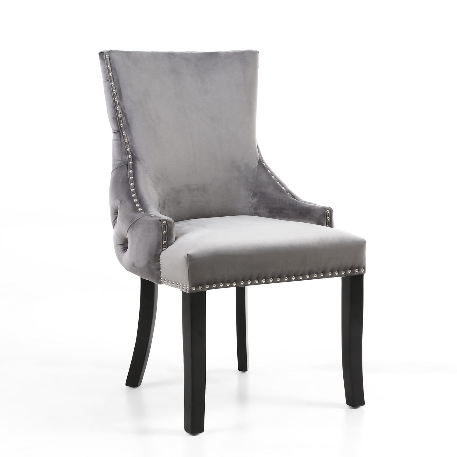 Photo of Winslow single brushed velvet grey dressing table chair