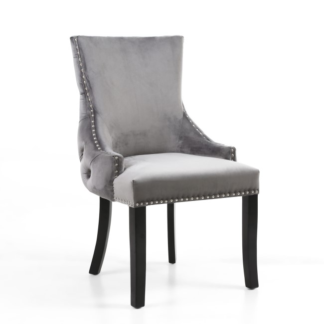Winslow Single Brushed Velvet Grey Dressing Table Chair