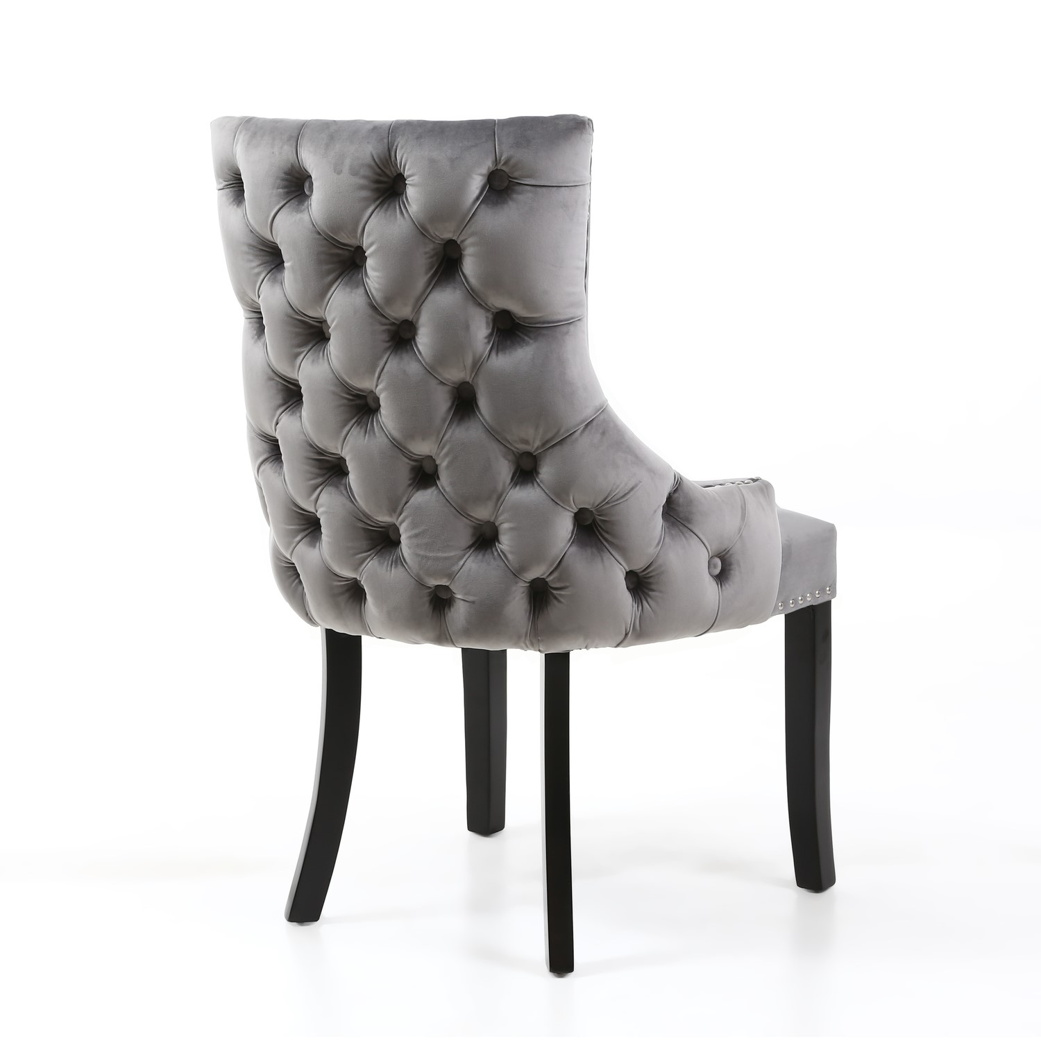Winslow Single Brushed Velvet Grey Dressing Table Chair Furniture123